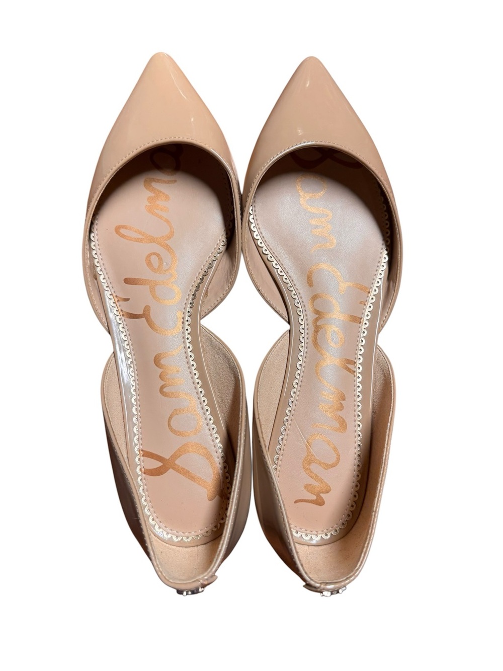 Sam Edelman Rodney D’Orsay Flats Size 8M Beige Patent Pointed Toe Slip On Shoes - Picture 6 of 10